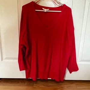 Red V-Neck Sweater, size 1X